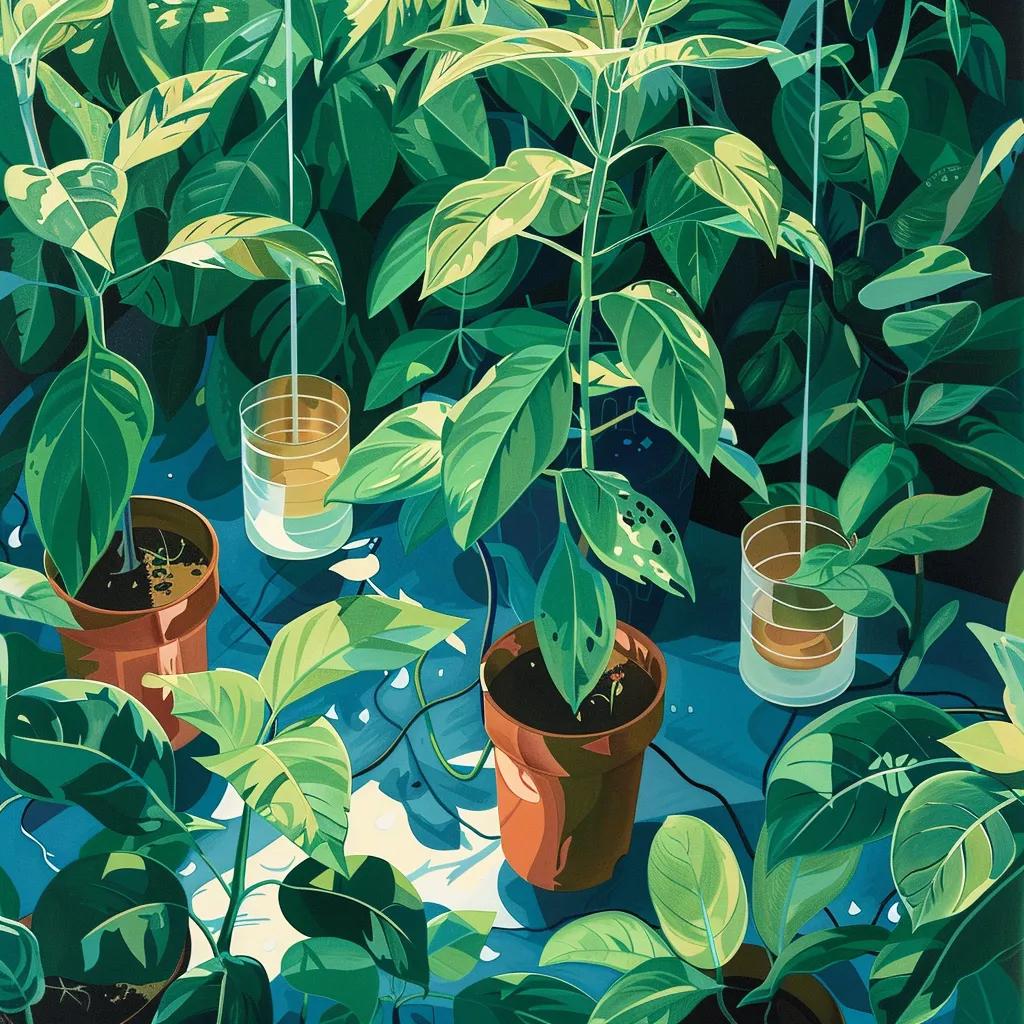 Effective placement of sticky traps in potted plants for pest control