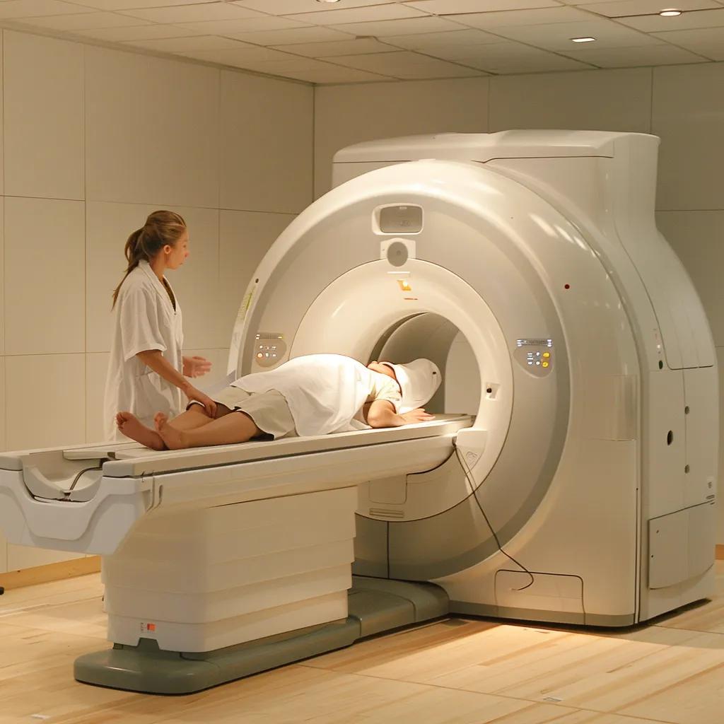person in MRI machine