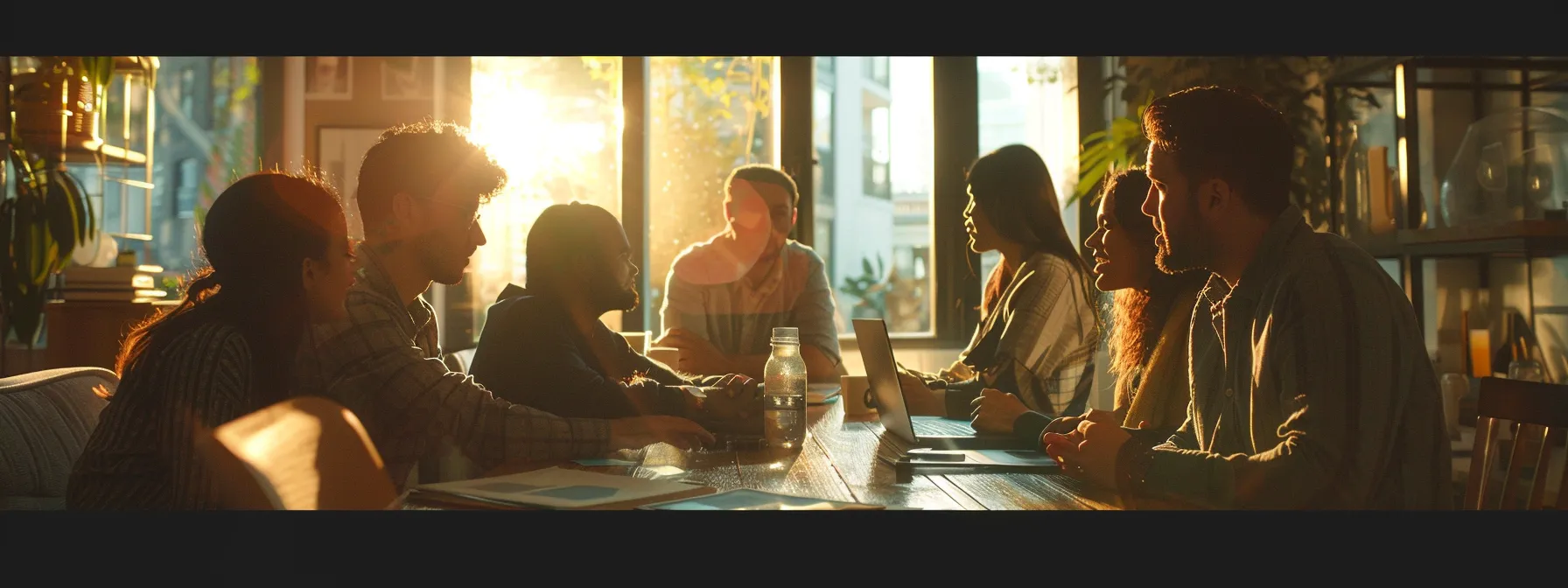 a team discussing a digital marketing strategy.