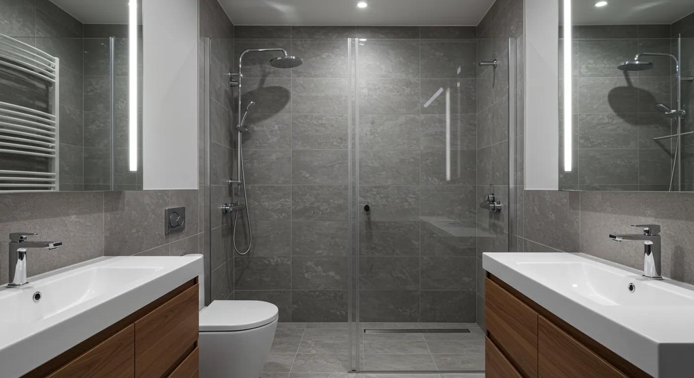 a sleek, modern bathroom showcases a newly installed shower with streamlined fixtures and stylish tile work, emphasizing enhanced functionality and contemporary design in a well-lit urban home setting. a sleek, modern bathroom showcases a newly installed shower with streamlined fixtures and stylish tile work, emphasizing enhanced functionality and contemporary design in a well-lit urban home setting.