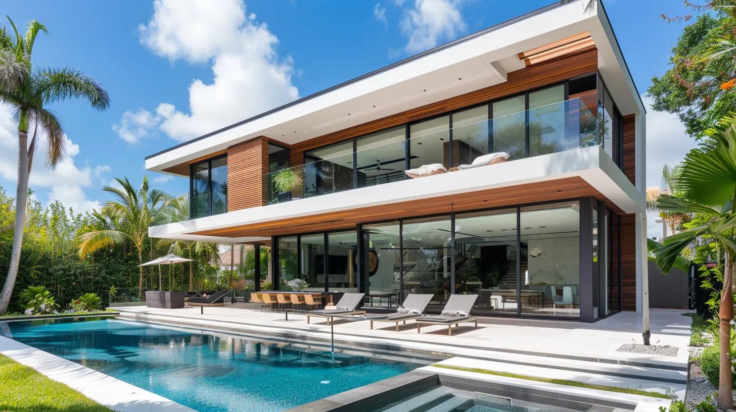 House in Miami with big windows