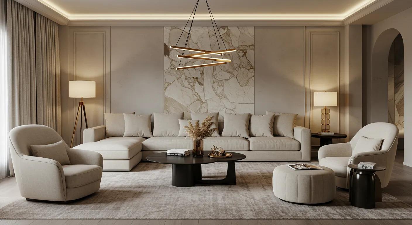 a sophisticated interior of a contemporary living space showcases custom artisan-crafted furniture in neutral tones, illuminated by soft lighting, reflecting the refined design process at basilica furniture through elegant installations and inviting textures. a sophisticated interior of a contemporary living space showcases custom artisan-crafted furniture in neutral tones, illuminated by soft lighting, reflecting the refined design process at basilica furniture through elegant installations and inviting textures.