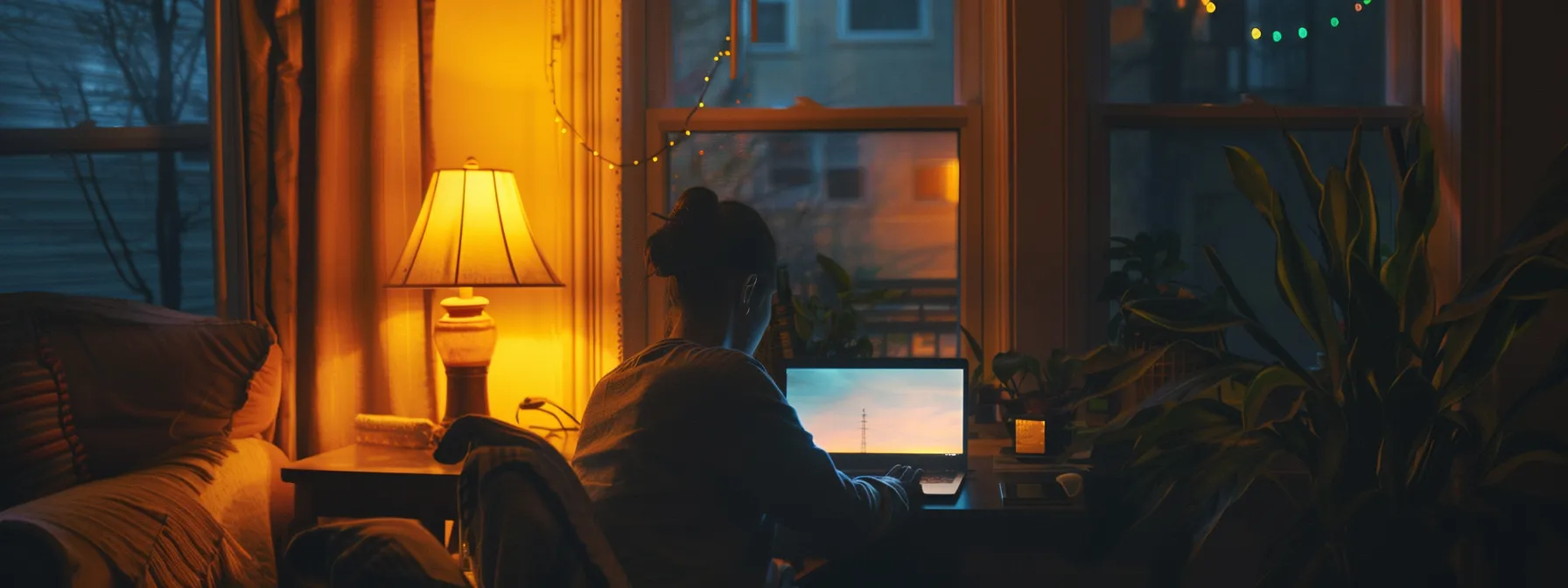 a person using a laptop to access an online mental health platform, carefully selecting the right therapist and setting up their account with strong security measures.