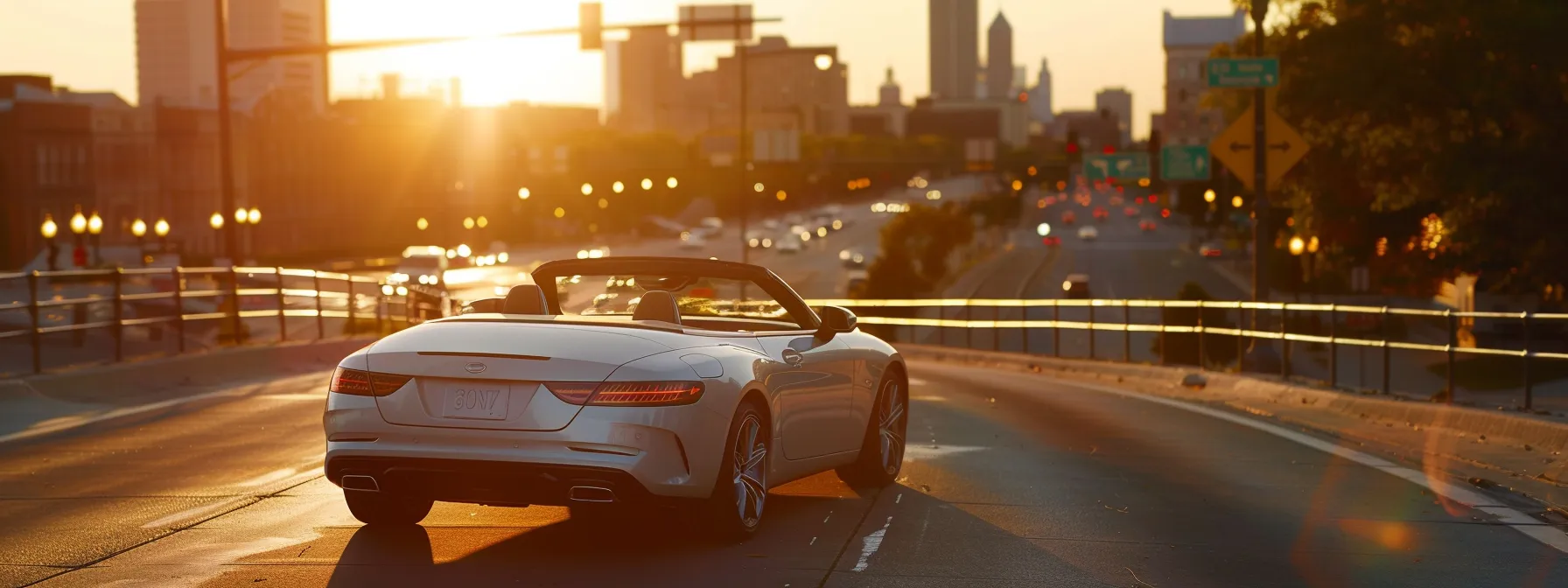 a sleek, top-down convertible gleaming under the indianapolis sun, surrounded by enticing dealer offers and incentives.