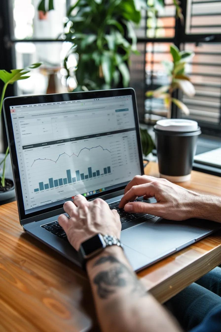 Person conducting keyword research for HVAC local targeting strategies on a laptop Person conducting keyword research for HVAC local targeting strategies on a laptop
