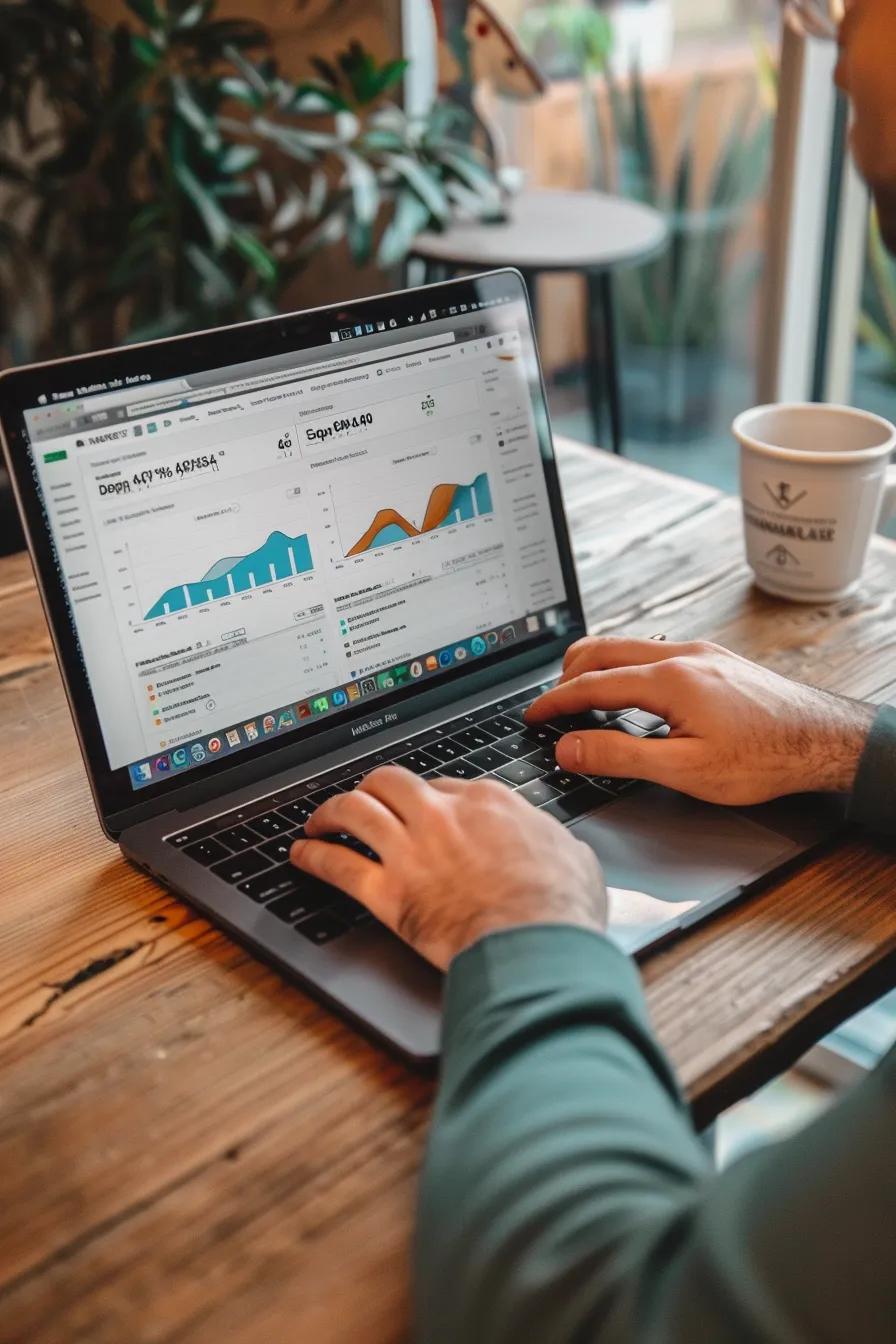 Person conducting keyword research for HVAC local targeting strategies on a laptop