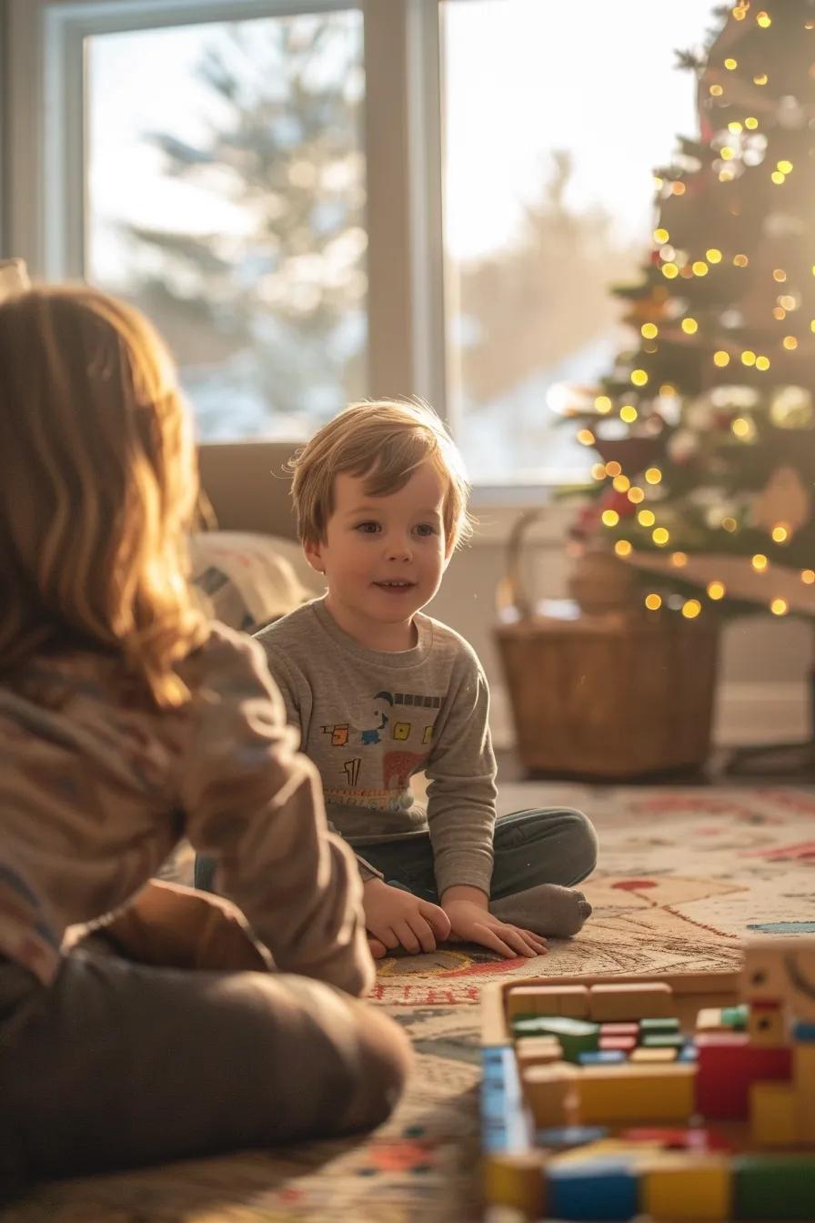 A warm and inviting scene of a child with autism engaging with a therapist during an ABA session in a comfortable home setting.