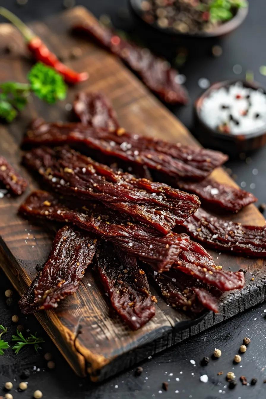 High-quality beef cuts and natural seasonings for gourmet beef jerky