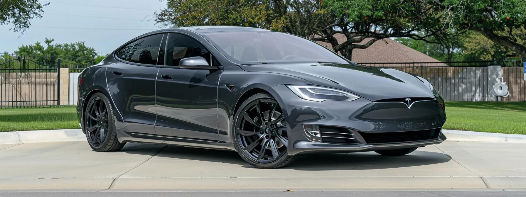 realistic vinyl wrapped tesla san antonio texas