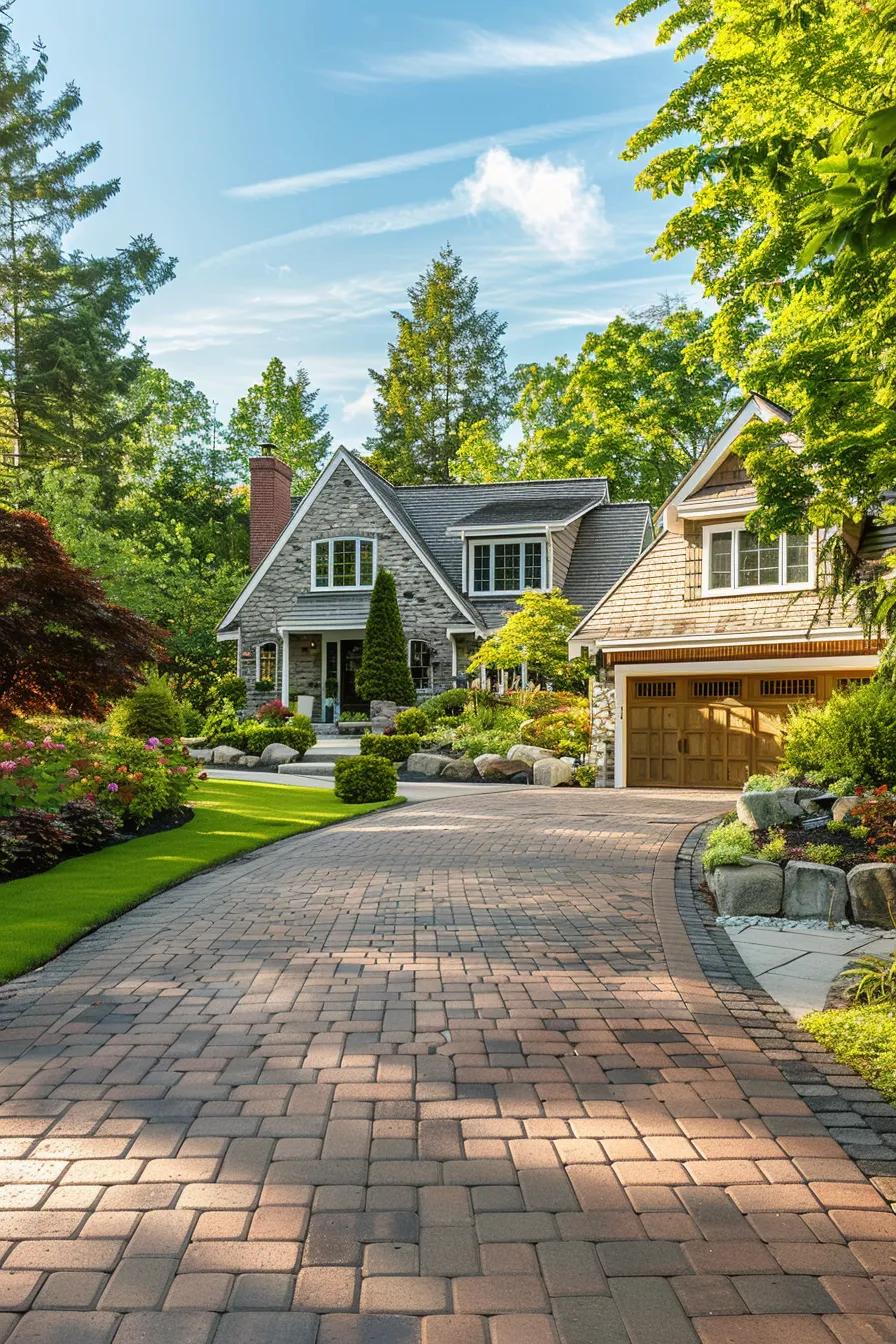 Sparkling clean driveway and siding showcasing the dramatic curb appeal boost from pressure washing