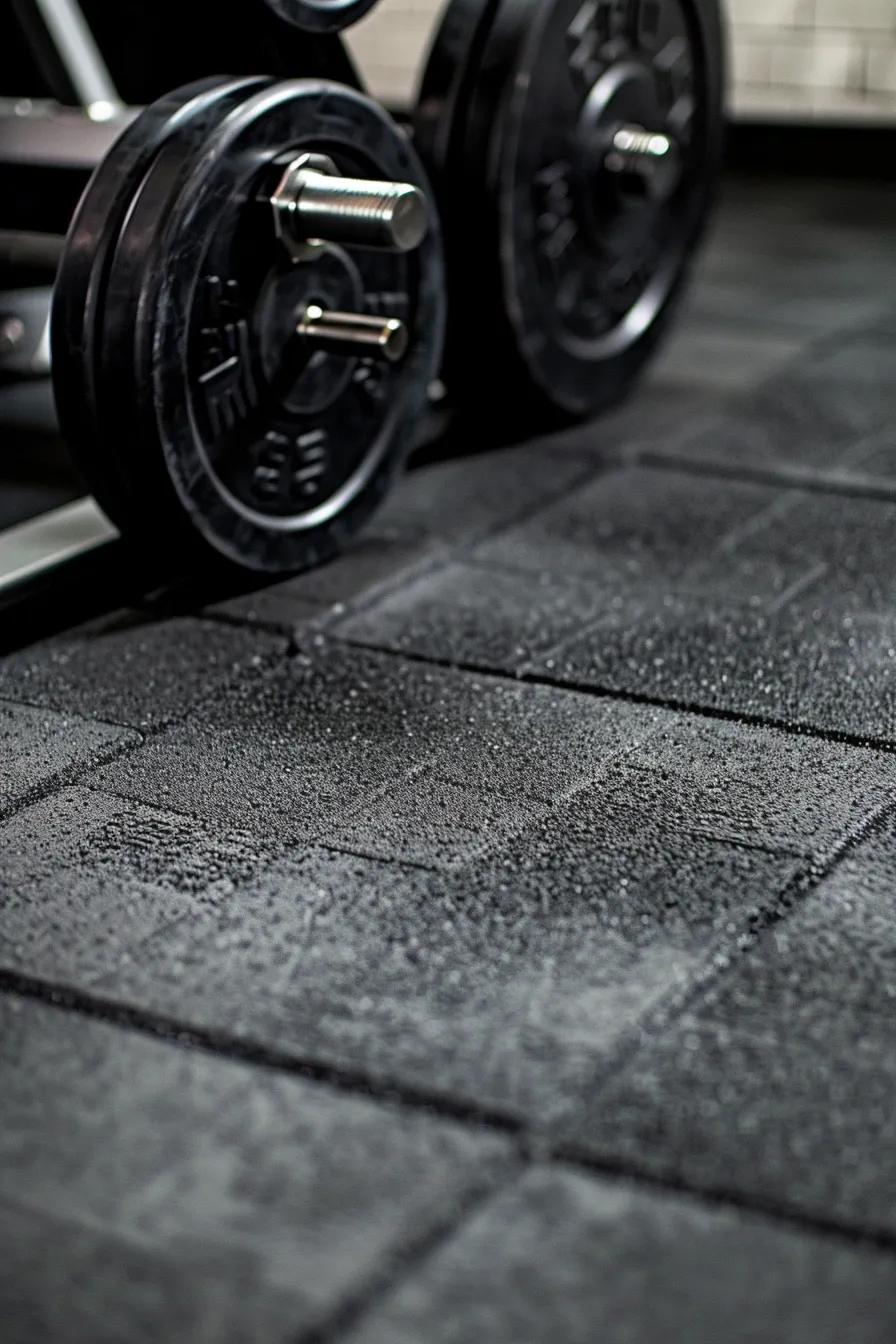 Home gym flooring reducing noise and vibrations in a peaceful environment