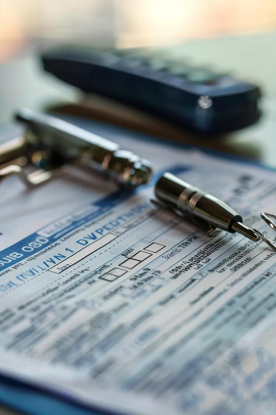 Close-up of a New York State learner's permit with a checklist of DMV requirements in the background