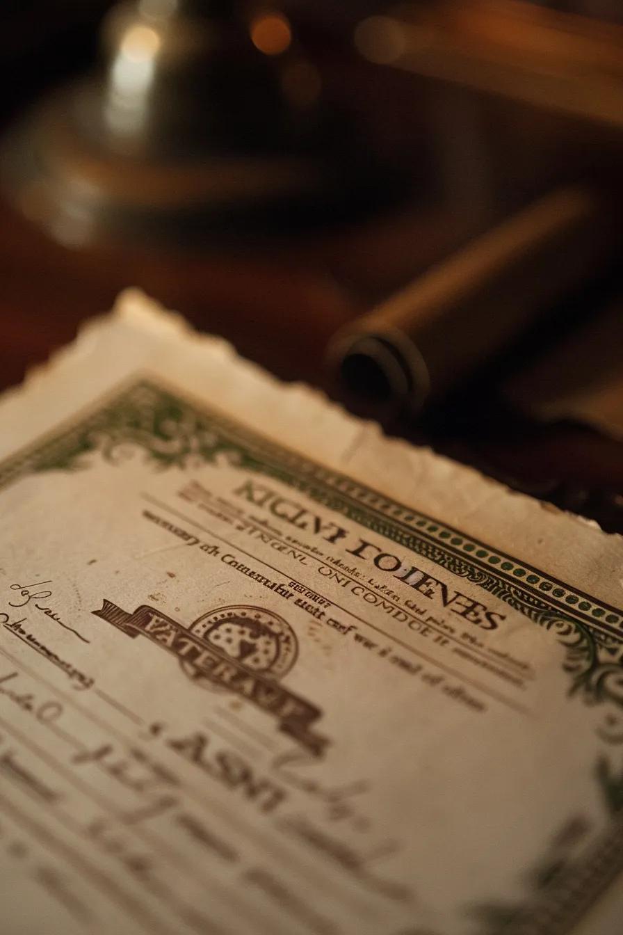 A close-up view of the MV-278 Certificate of Completion, symbolizing the successful conclusion of the 5-hour course