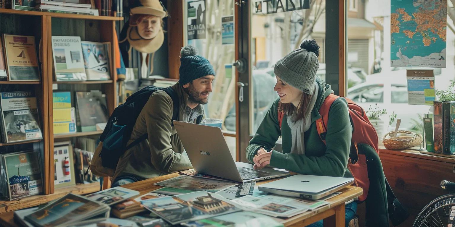 Advisor planning tailor-made itinerary on laptop