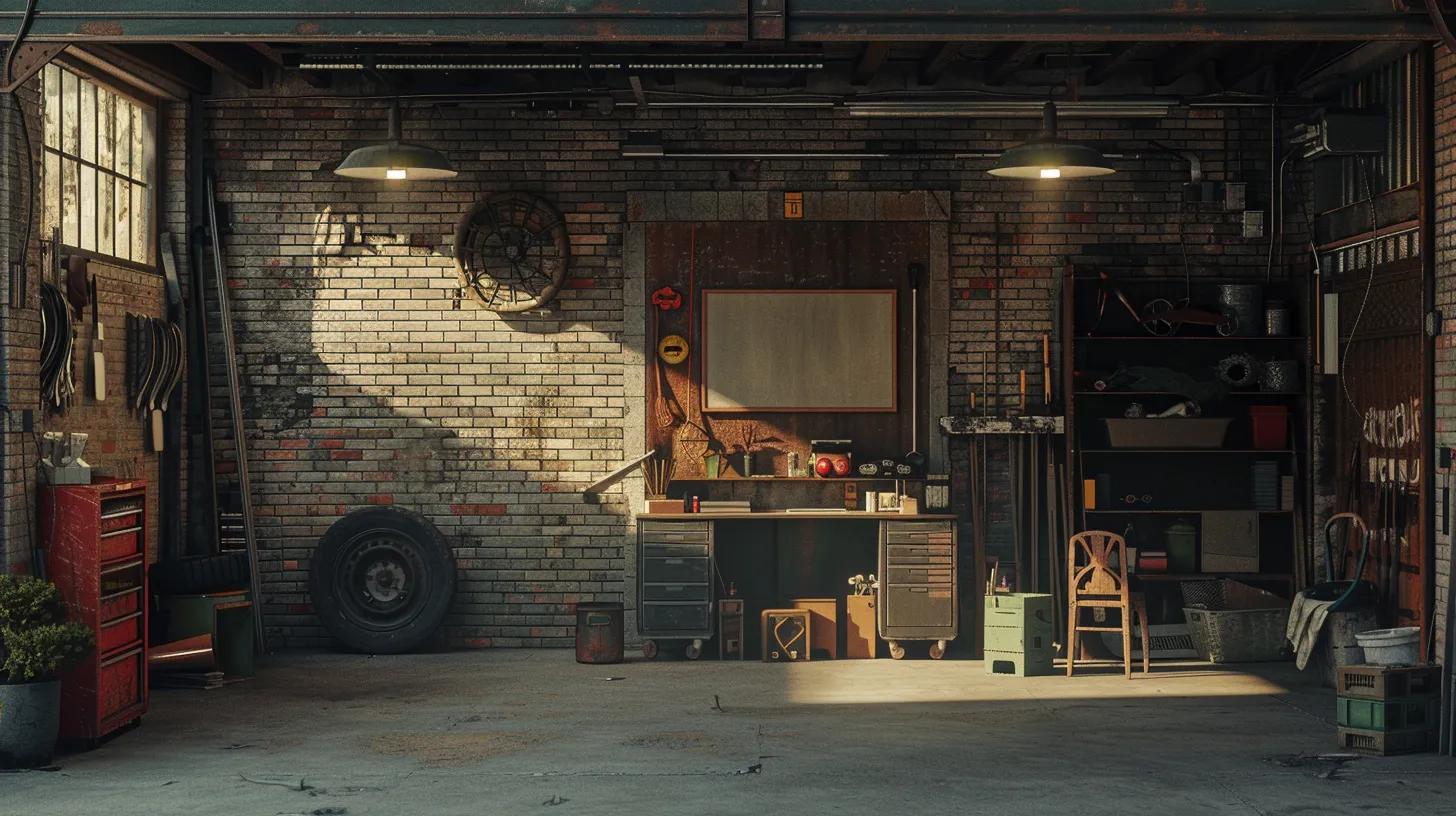 Picture of a garage. No humans, animals or text.