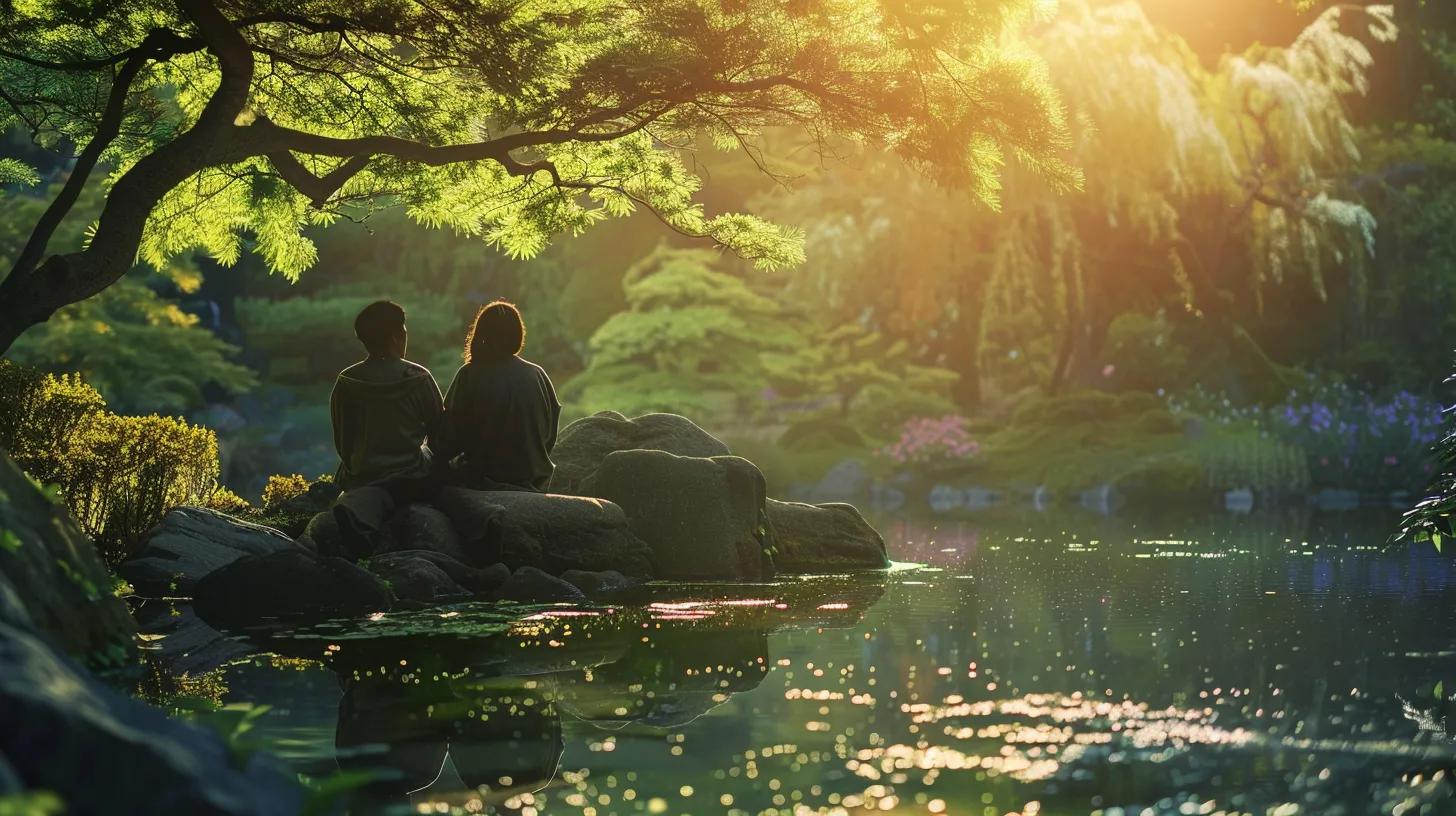 couple in harmonious natural zen like setting