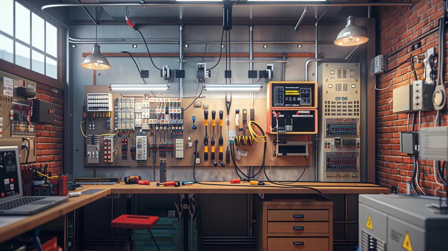 A clean, organized electrician’s workspace
