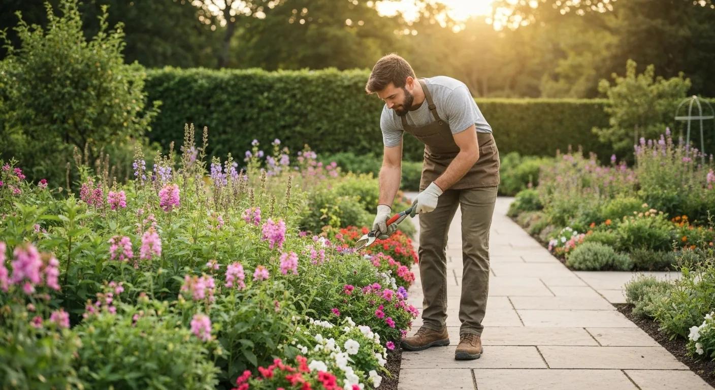 Image showcasing flower bed maintenance service