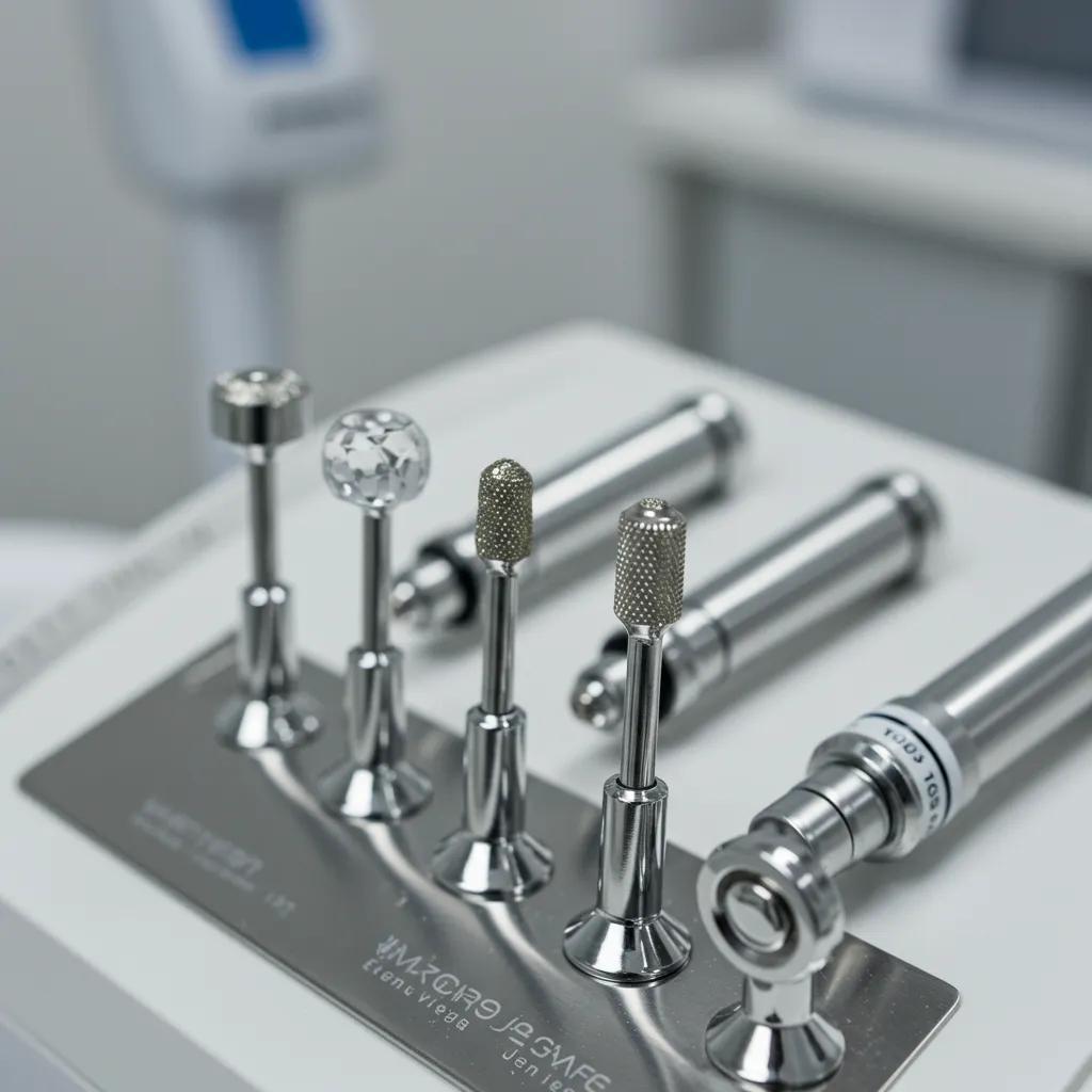 Diamond-tip and crystal microdermabrasion tools in a clinical setting