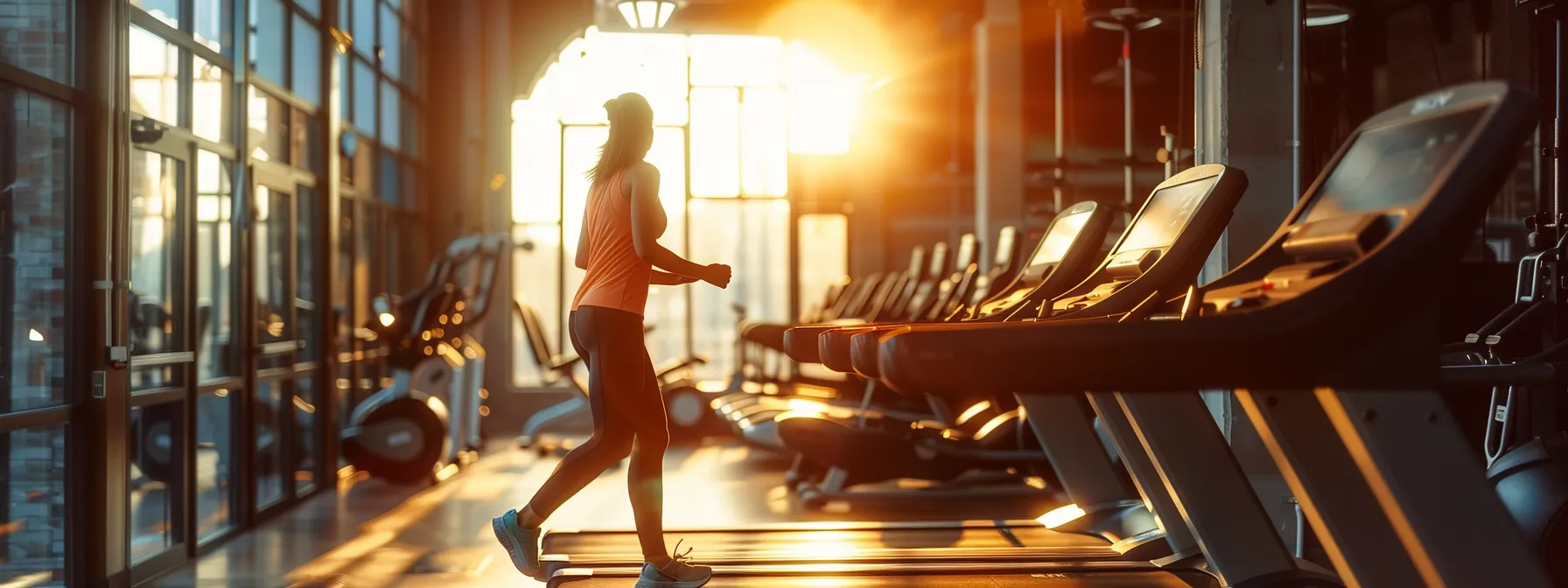 a person engaging in a vigorous cardio workout routine at the gym.