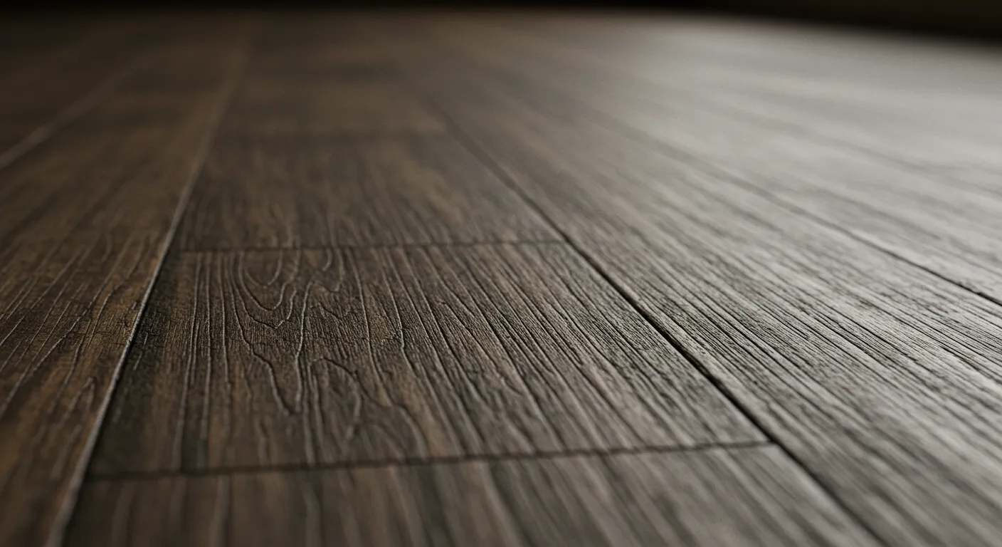 Aged hardwood floor with visible gaps between planks