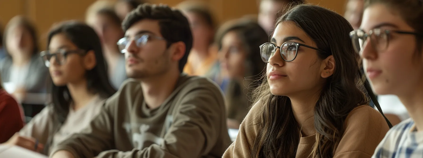 a diverse group of students participating in a engaging classroom discussion at a prestigious university.