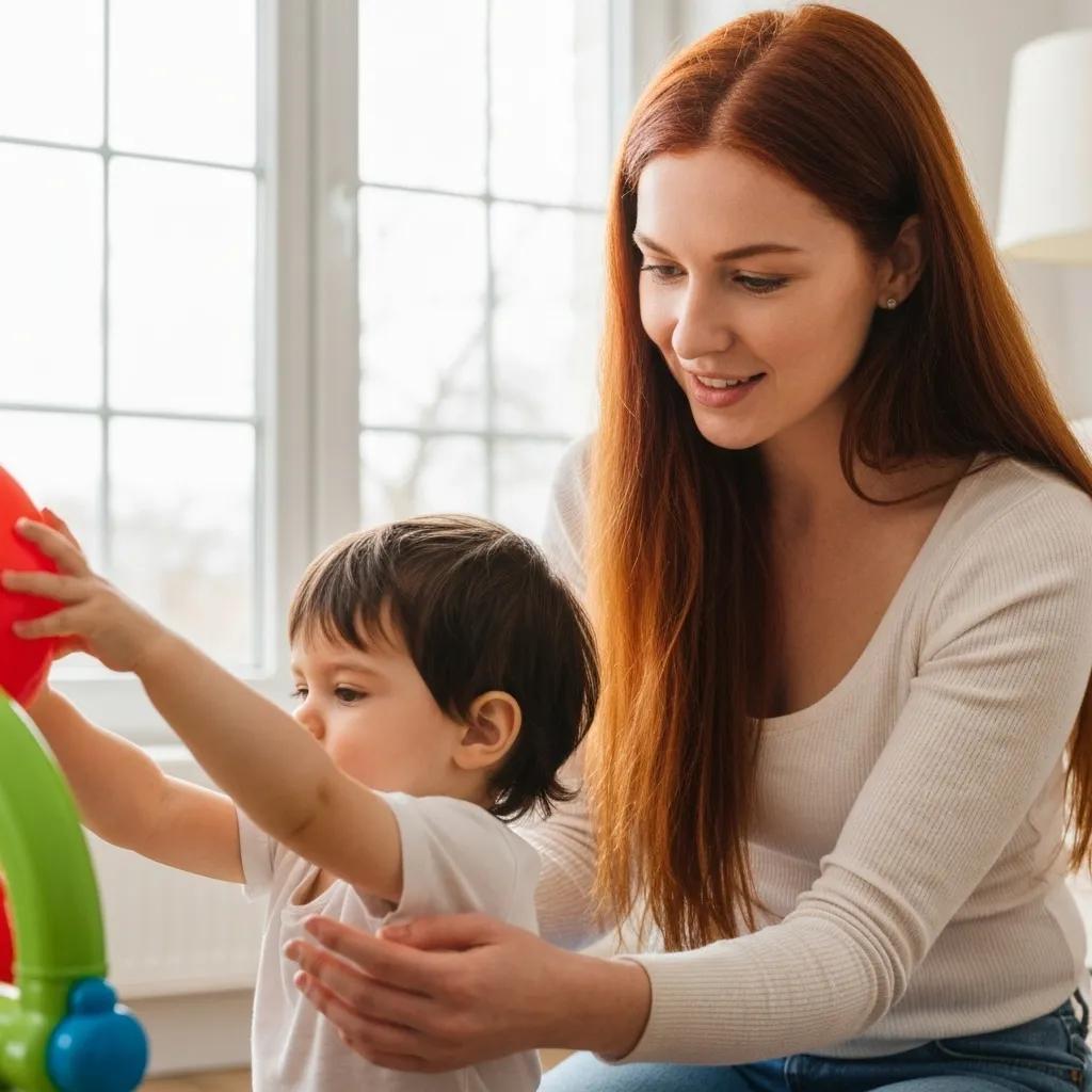 A parent utilizing a visual schedule with their child at home to implement ABA strategies