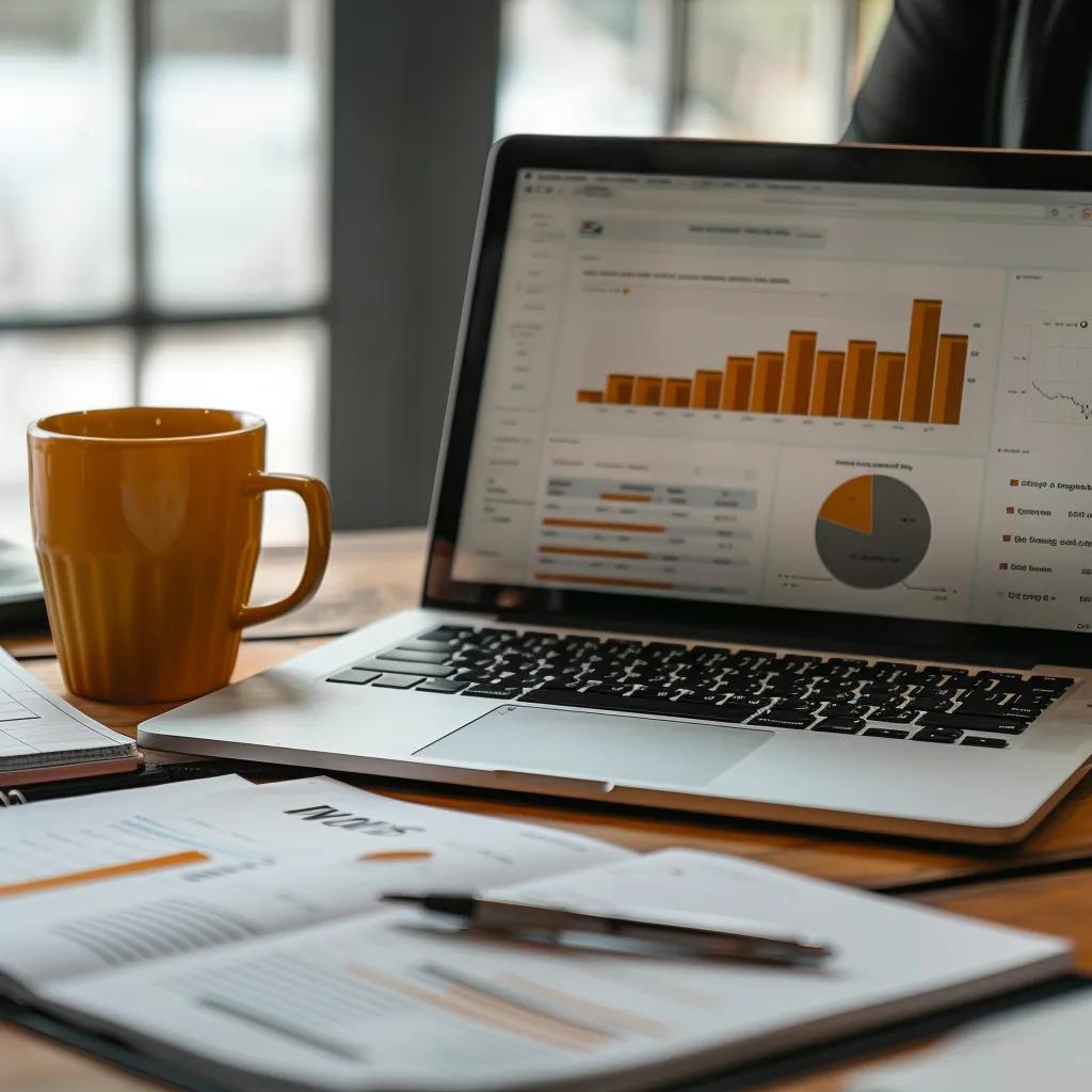 Professional reviewing digital marketing agency proposals with performance metrics