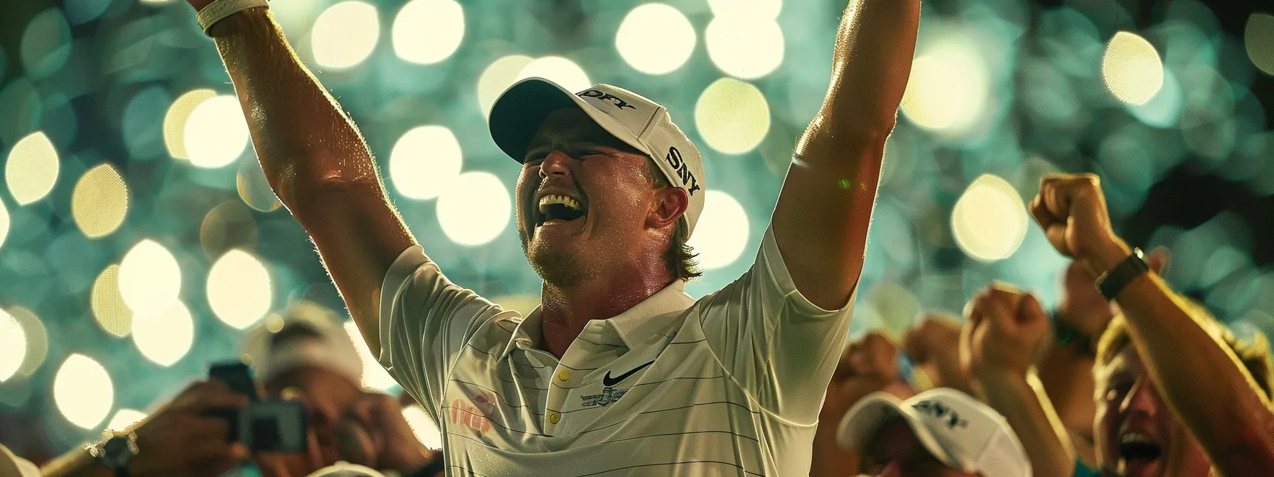 bryson dechambeau celebrating his victory at a major championship.