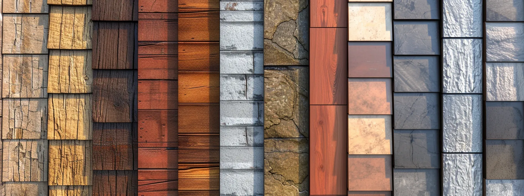 a diverse selection of energy-efficient siding materials displayed side by side for comparison.