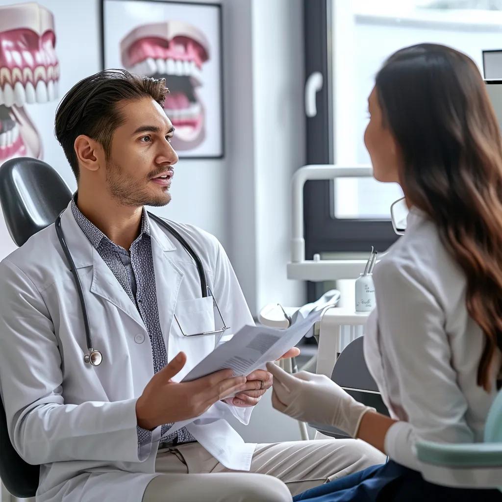 Patients consulting about dental implant candidacy in a dental office