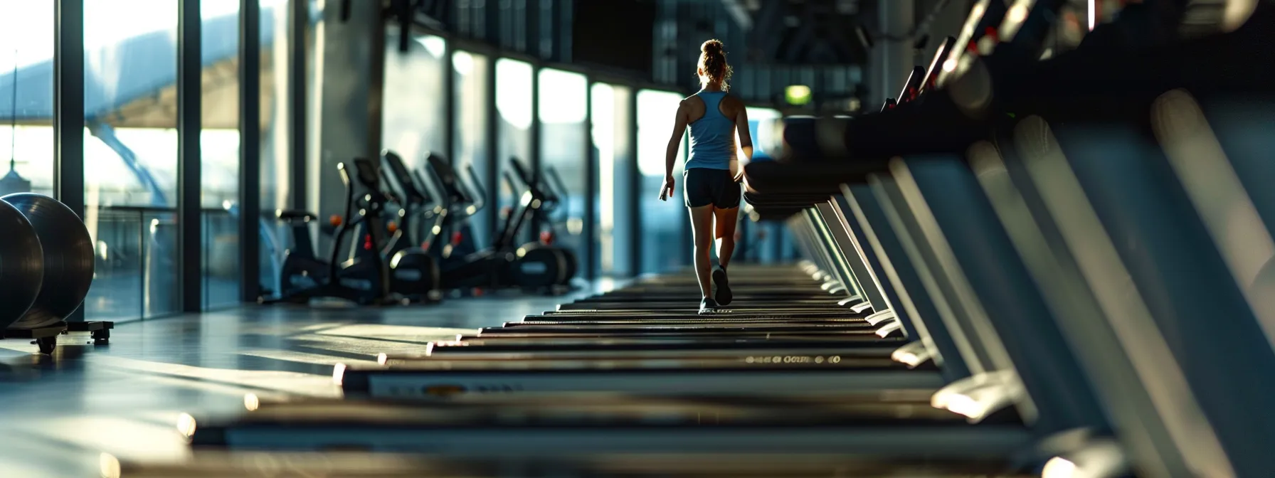 a person using high-tech fitness equipment during an intense interval training session.