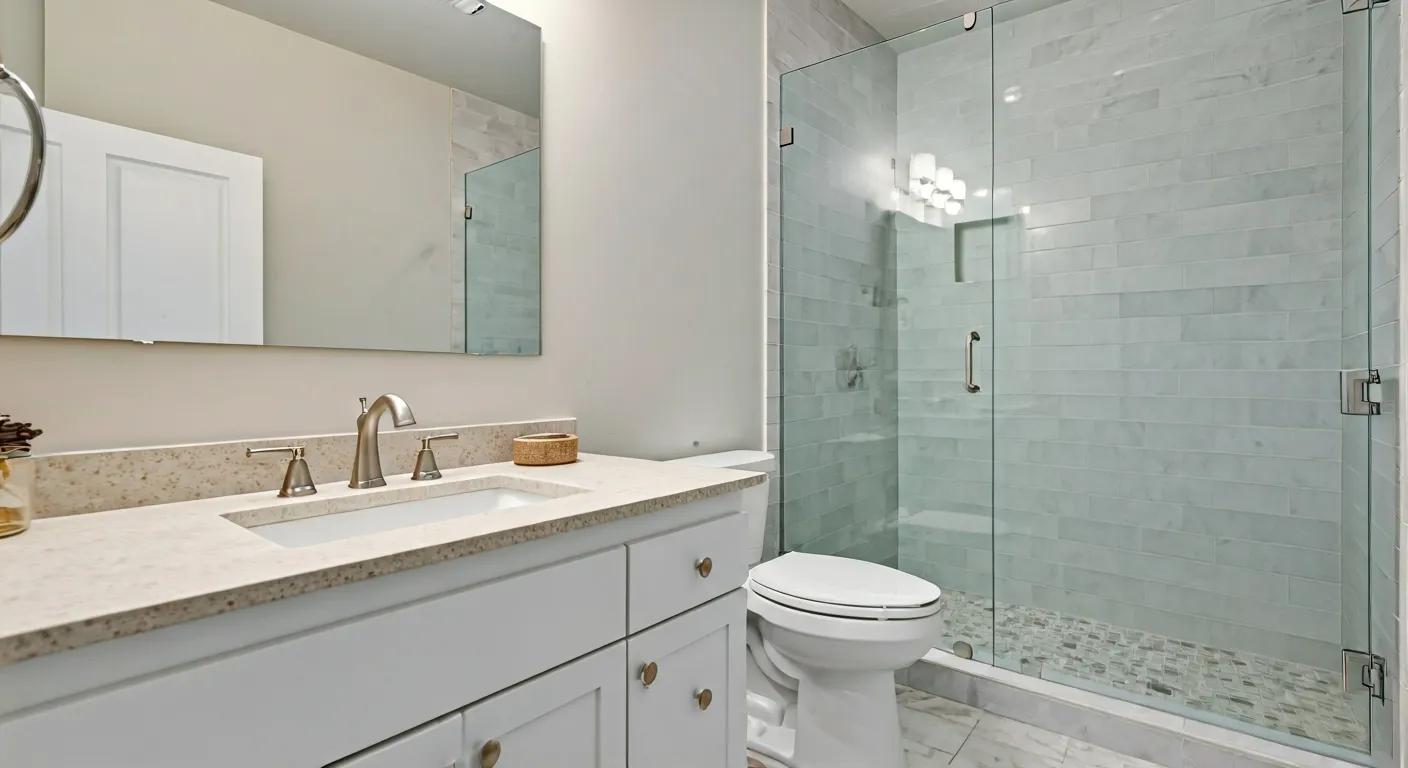 Modern bathroom renovation showcasing stylish fixtures and elegant design