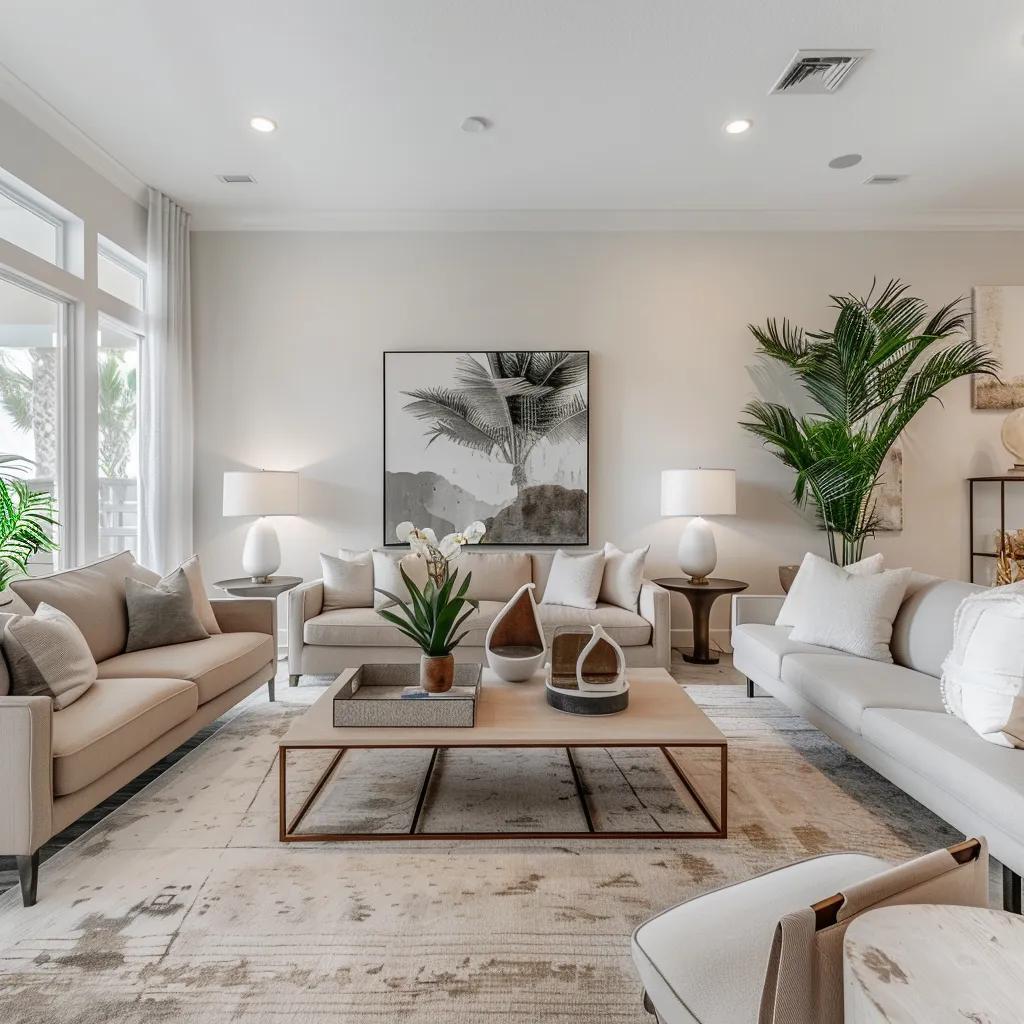 Freshly staged living room showcasing the importance of property presentation in home sales
