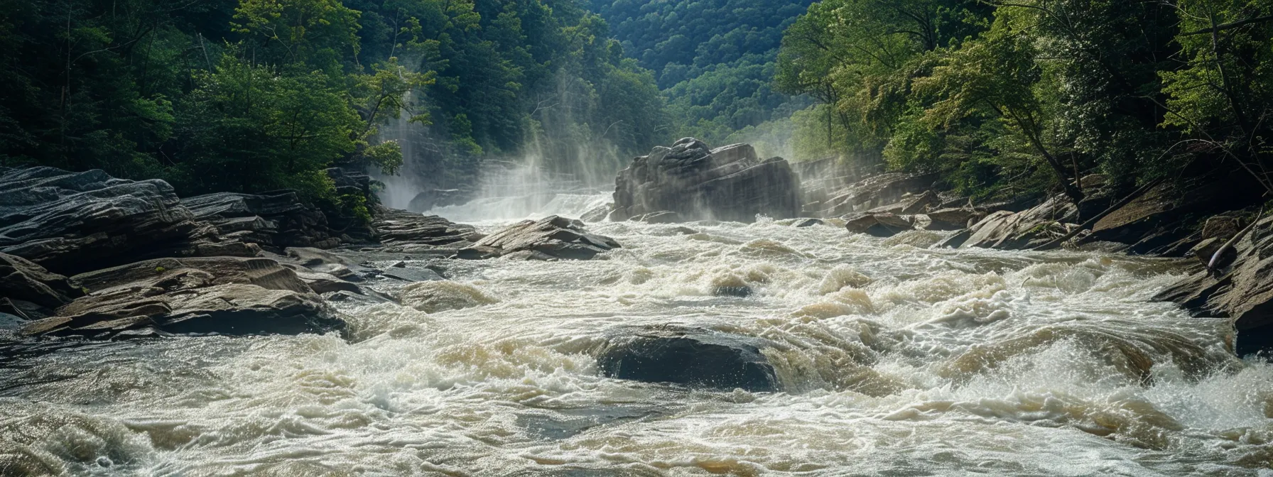 a thrilling rush of whitewater cascading down the middle ocoee river, showcasing the dynamic impact of water levels on rafting conditions.