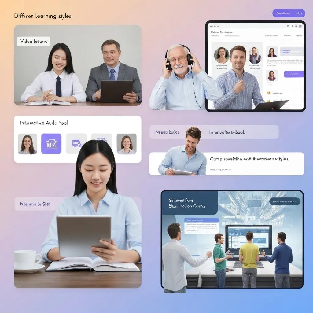 Visual representation of online real estate course features for different learning styles