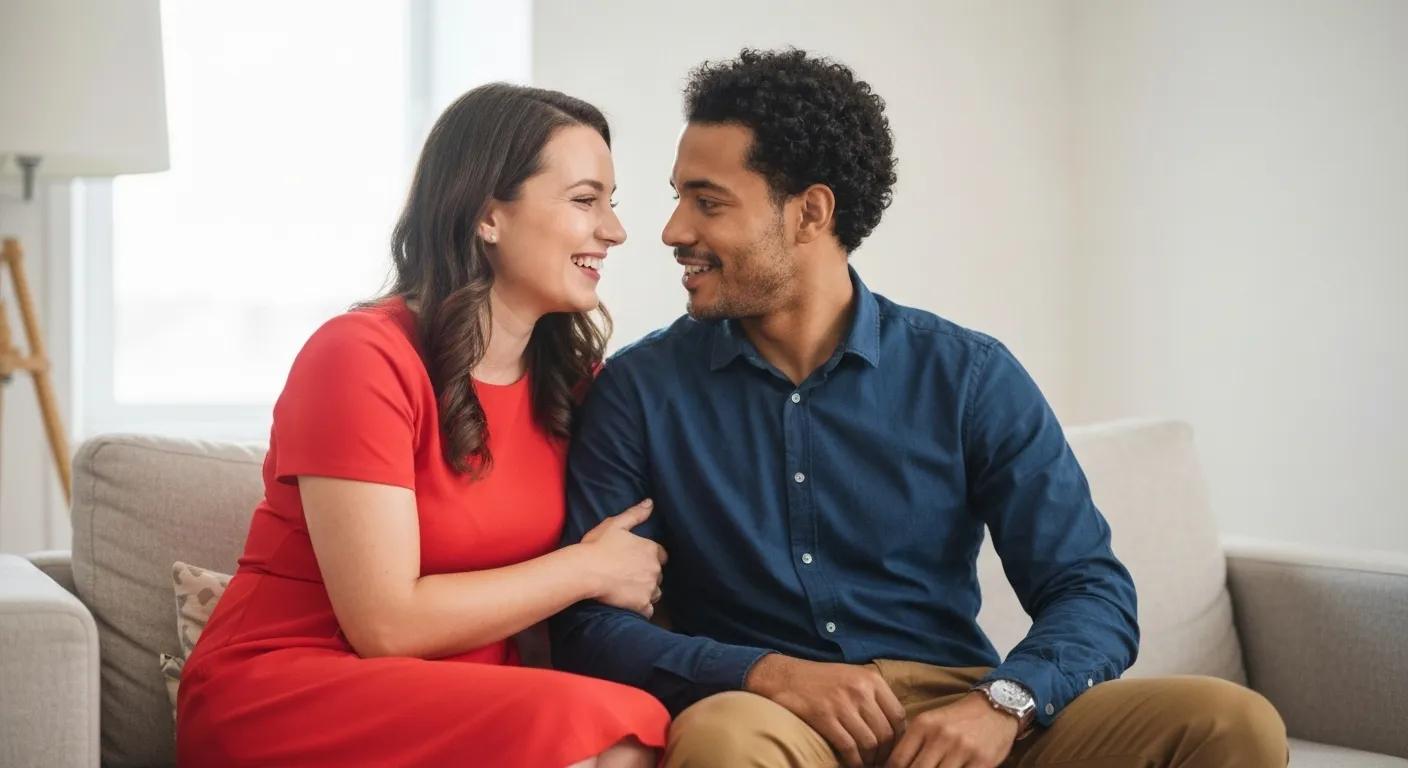A couple sharing a tender moment, illustrating the importance of communication in relationships.
