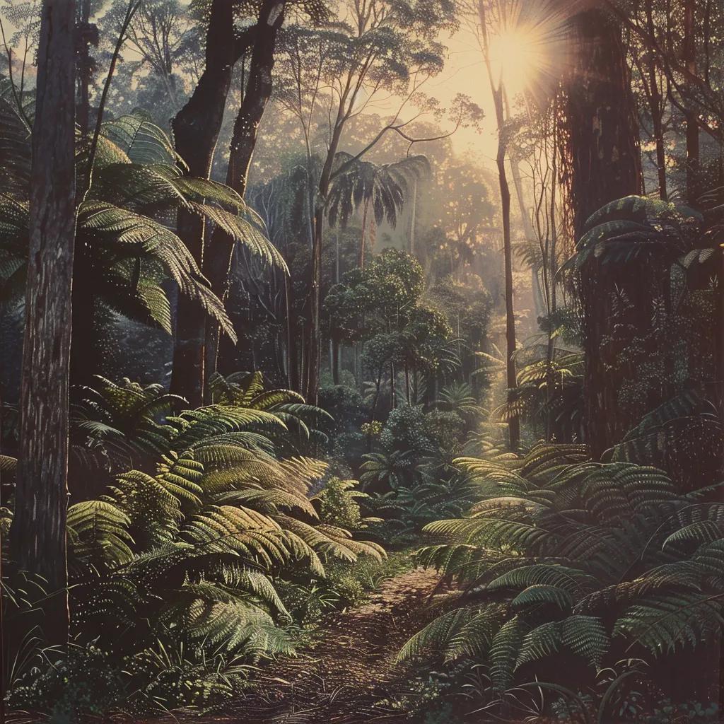 Sustainable harvesting of tree fern fibre in an Australian forest, emphasizing ethical practices and environmental responsibility