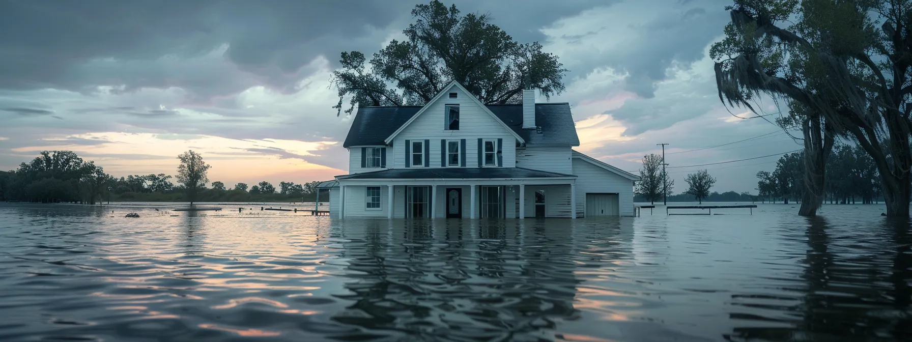 a house surrounded by rising floodwaters in zone ae.