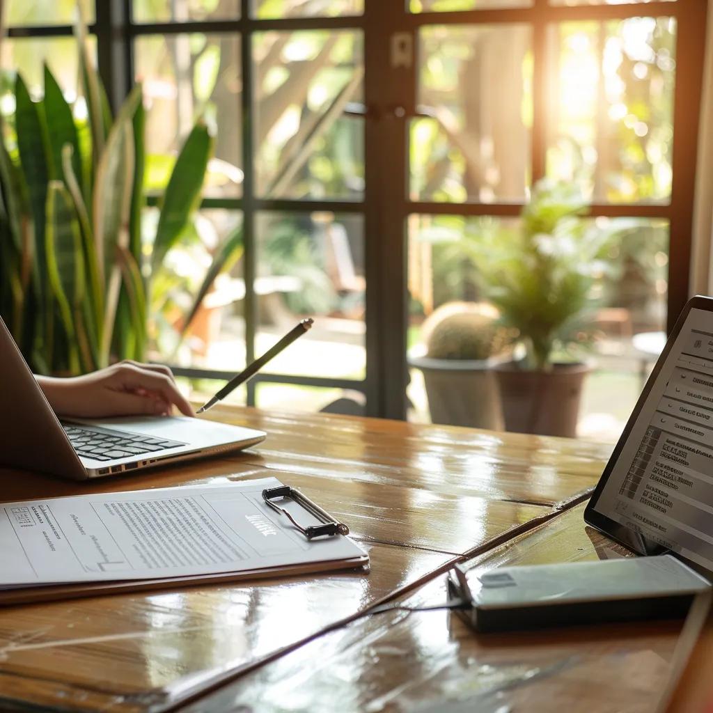 Homeowner reviewing roofing contractor qualifications and insurance documents