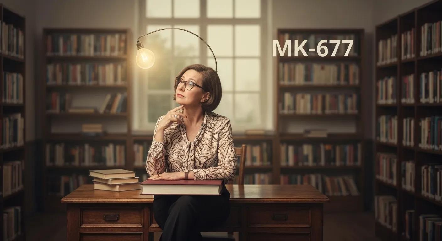 Person asking questions with a lightbulb above their head, representing FAQs about MK-677