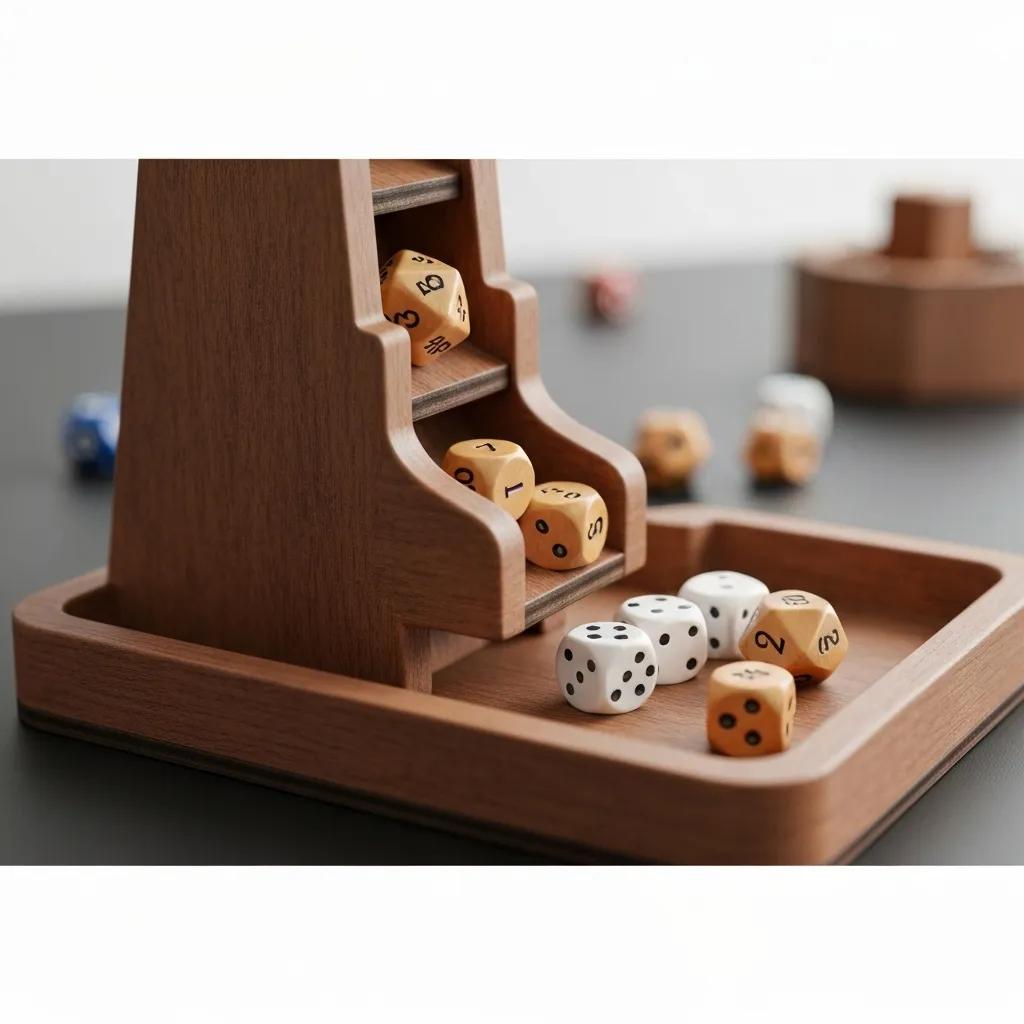 Robust dice tower and tray set showcasing quality and consistent gameplay