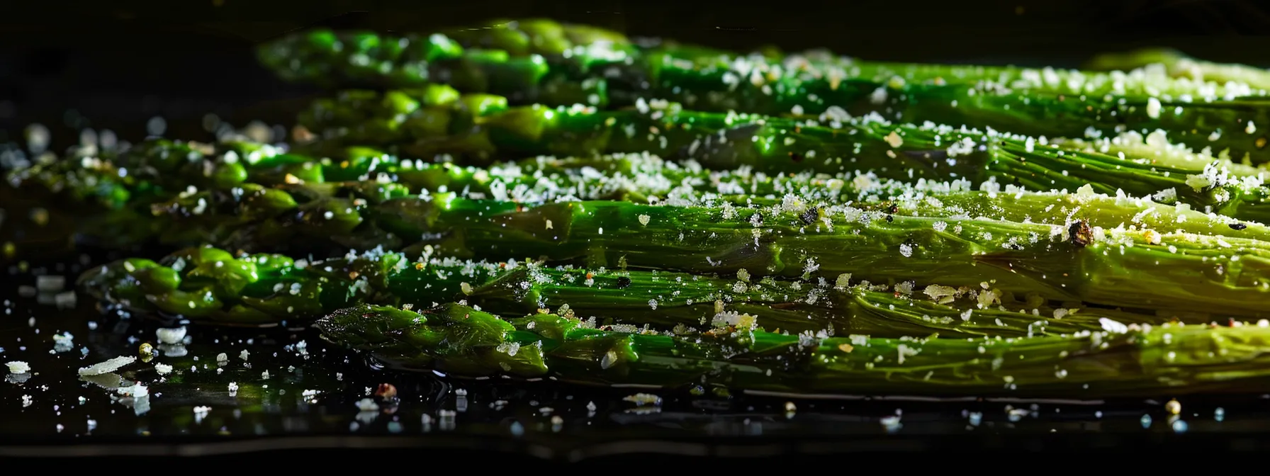 fresh asparagus spears seasoned with tuscan herbs, roasted to perfection, topped with grated parmesan cheese.