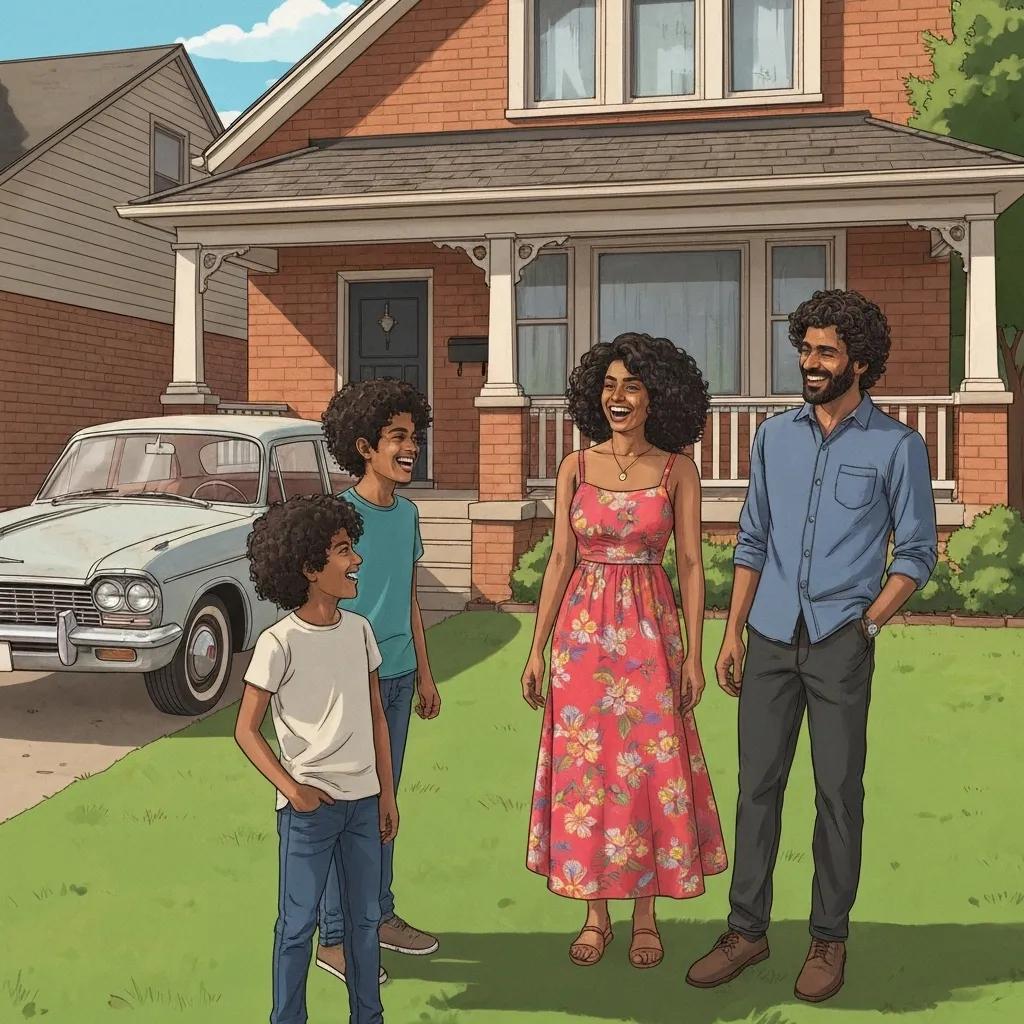 A family standing in front of their home, symbolizing the peace of mind that comes with higher auto liability coverage