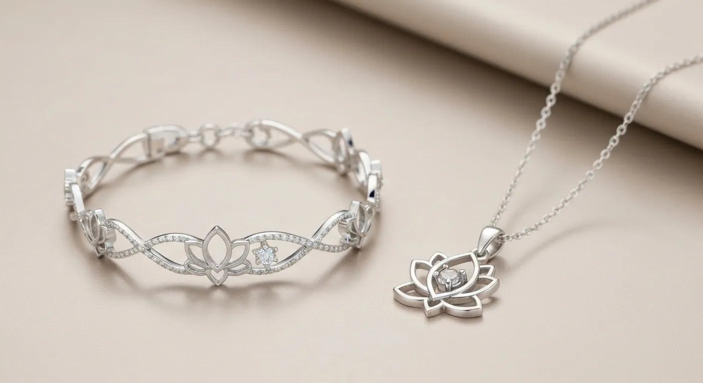 Thoughtful jewelry for new beginnings, including a lotus bracelet or necklace