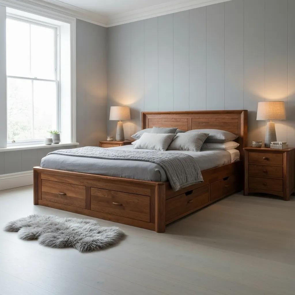 Bespoke timber bedroom furniture contributing to a tranquil and stylish bedroom environment