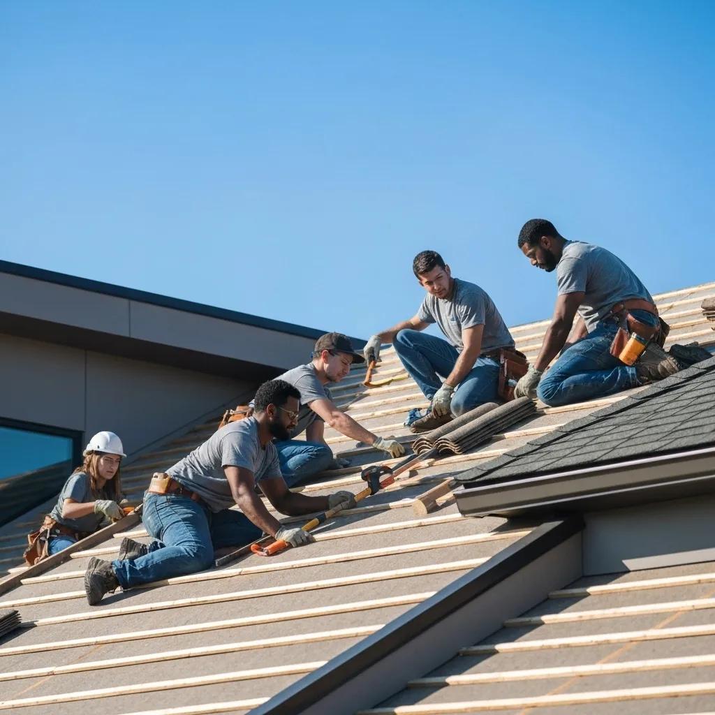 Professional roofing team demonstrating quality standards in Missouri roofing Professional roofing team demonstrating quality standards in Missouri roofing