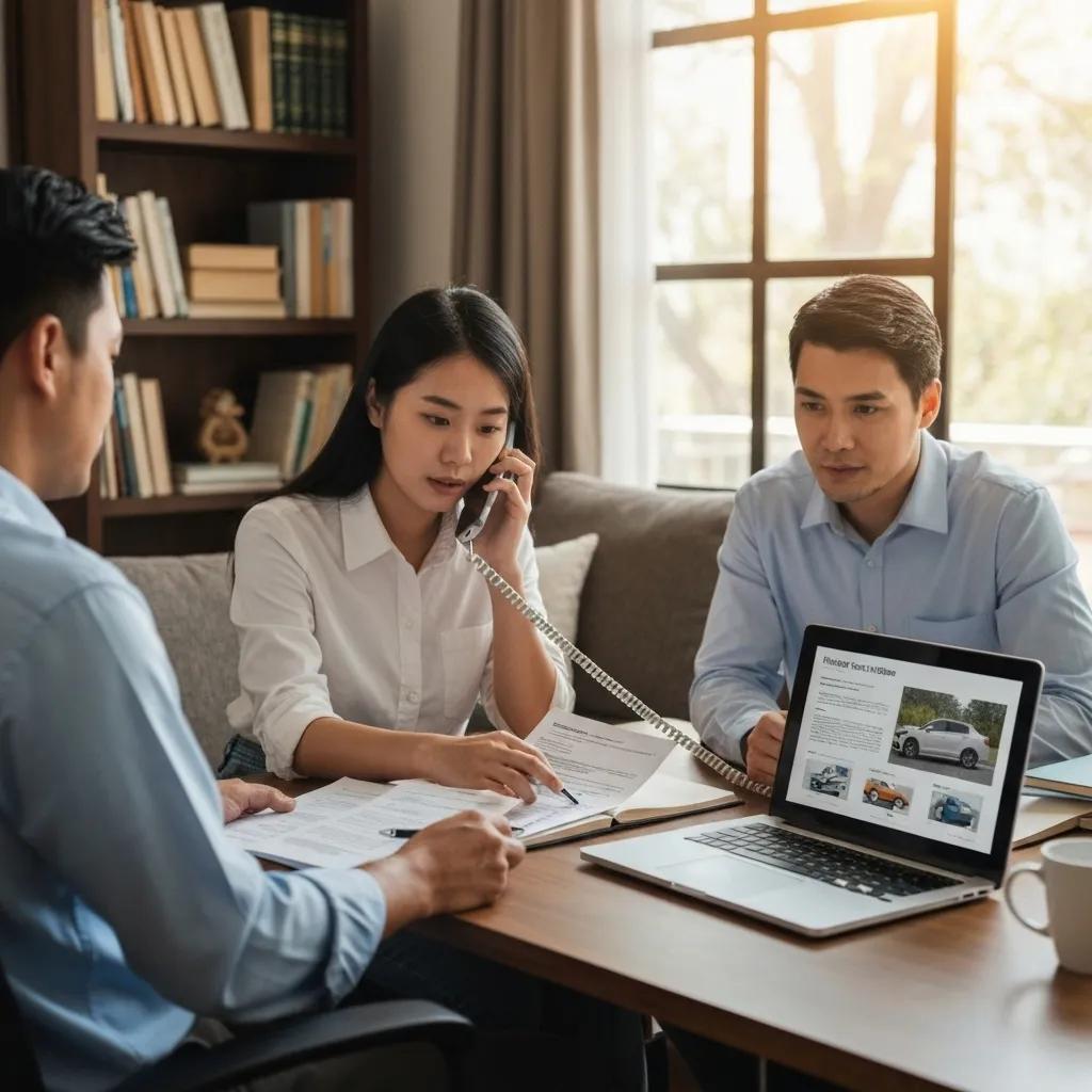 A person filing an auto insurance claim from their home office