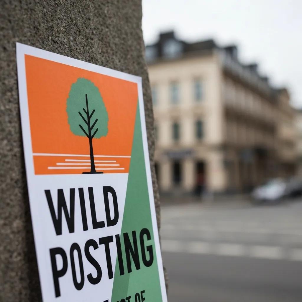 A close-up shot of a wild posting design, showcasing its key visual elements