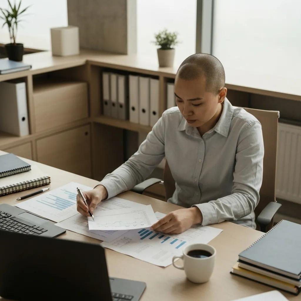 A small business owner diligently reviewing financial documents and a laptop, highlighting the critical role of business credit